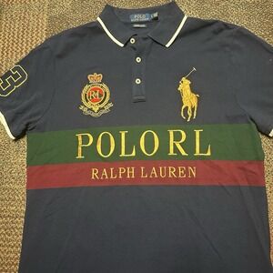 Men's Polo Ralph Lauren Big Pony Chief Keef Slim Fit Polo Shirt Large Rare Crest